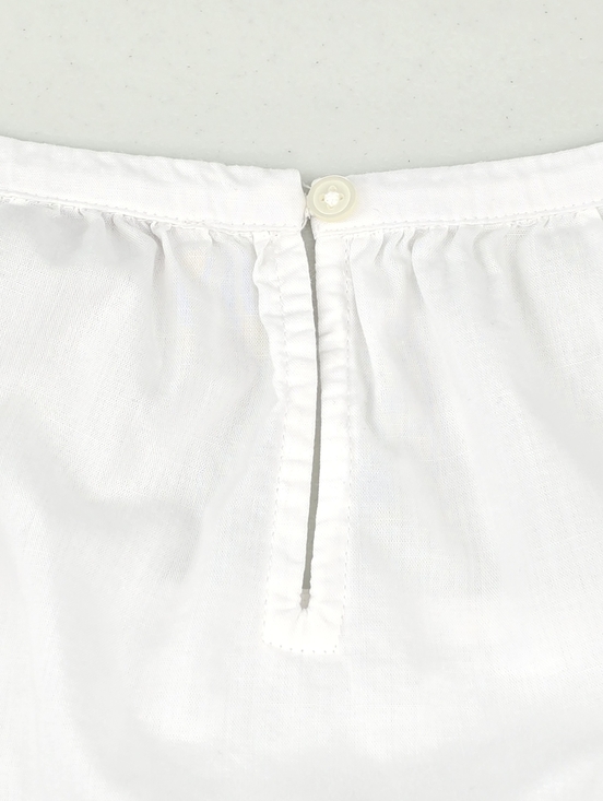 LOFT Embroidered Flutter Sleeve Square Neck Summer Top White & Black Size M - Picture 9 of 11